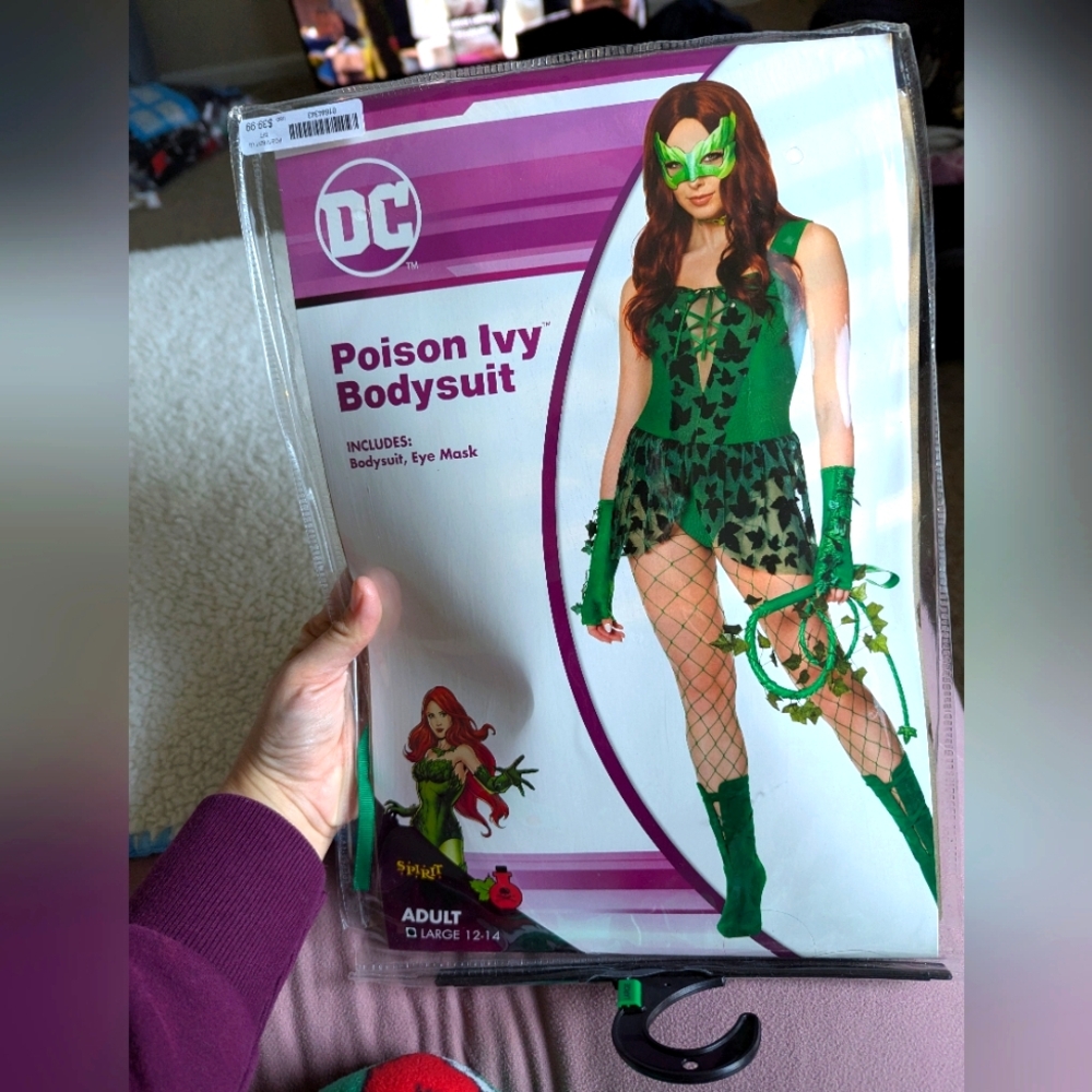 Poison ivy bodysuit costume and red wig